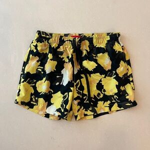 HUGO Yellow Black Swim Trunks